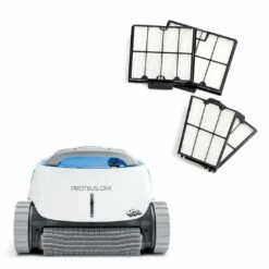 Dolphin - Dolphin Proteus DX4 Robotic Pool Cleaner With Ultra-Fine Filter Panels Bundle