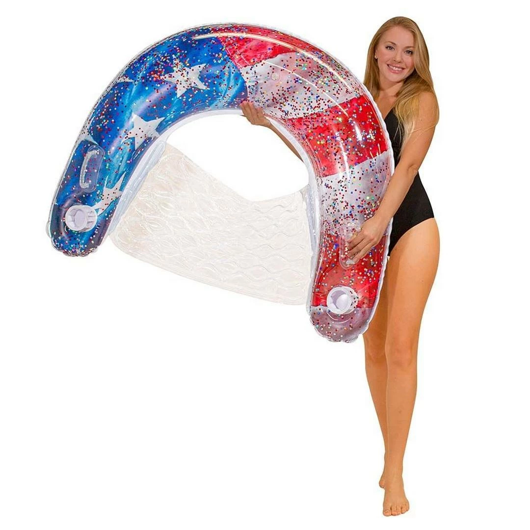 Pool Candy - Stars & Stripes Inflatable Glitter Sun Chair 4 Pool Candy - Stars & Stripes Inflatable Glitter Sun Chair - Image 2