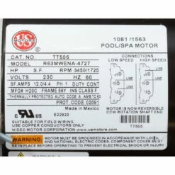 Waterway Exec 5Hp-Spl 2Sp 56Fr 220V 2"In 6Ft 4Pin W/Unions -Hayward Shop Unions 1